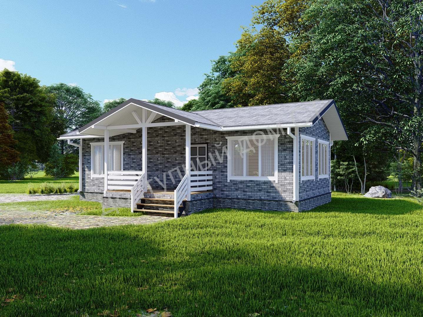 Дом каркасный 6x12 (одноэтажный)