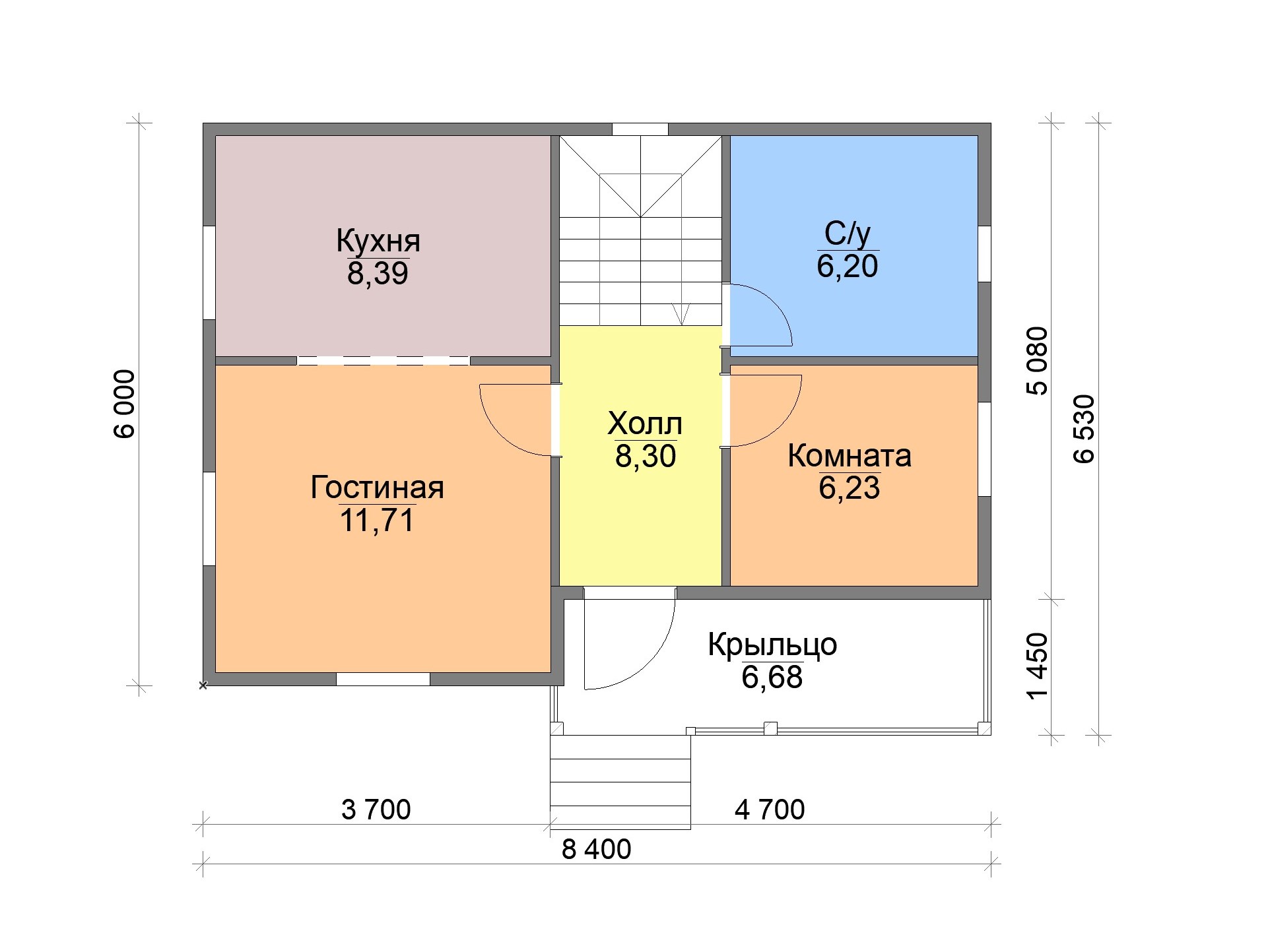 Дом каркасный 6,0х8,4 Любимый